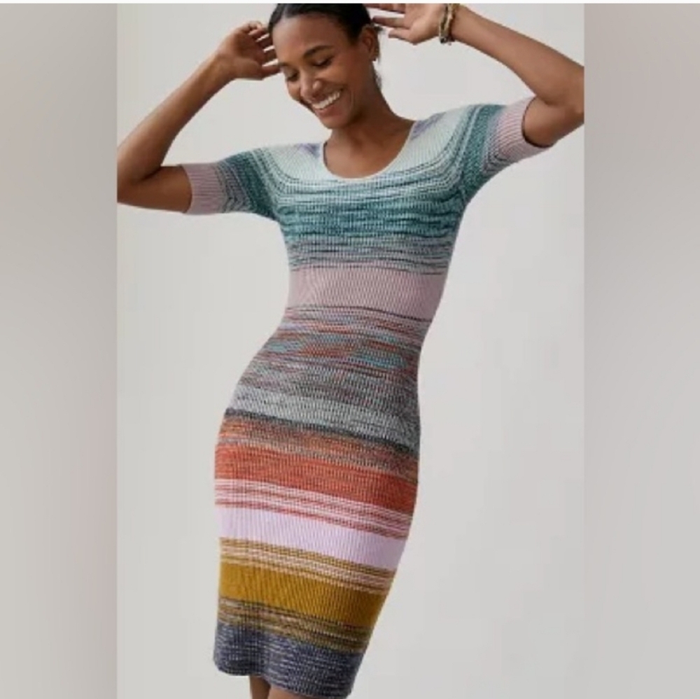 Anthropologie Space Dyed Knit Midi Dress